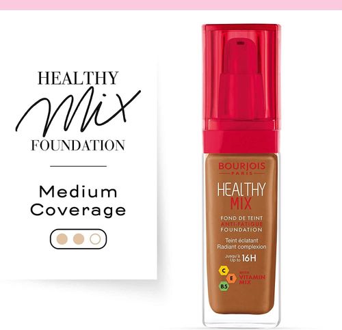 Bourjois Healthy Mix Anti-Fatigue Medium coverage Liquid Foundation 62 Cappucino, 30ml