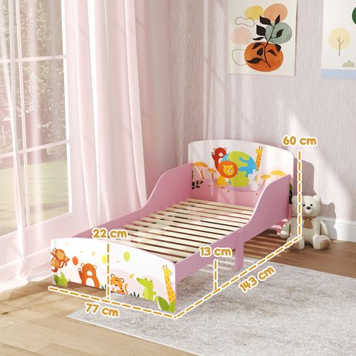 AIYAPLAY Toddler Bed, Cute Animal-Themed Kids Bed Frame, 143 x 77 x 60cm