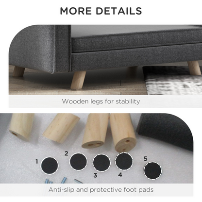 PawHut Elevated Dog Sofa Bed with Cushion for Medium and Small Dogs, Grey