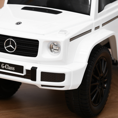 HOMCOM Benz G350 Kids Ride on Sliding Car w/ Under Seat Storage No Power White