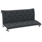3 Seater Garden Bench Cushion Outdoor Seat Pad with Ties Black