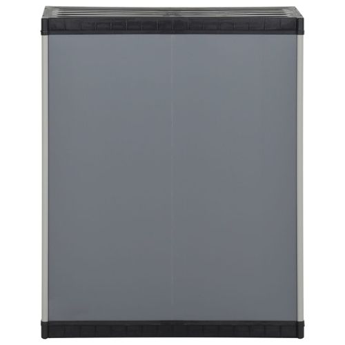 Garden Waste Cabinet Grey and Black 68x40x85 cm PP