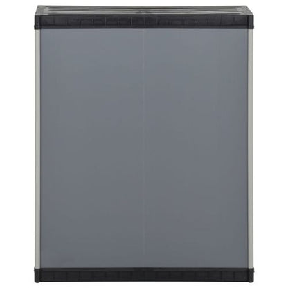 Garden Waste Cabinet Grey and Black 68x40x85 cm PP