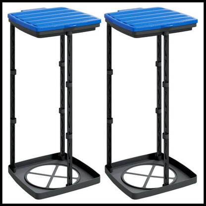 vidaXL Rubbish Bag Holders 2 pcs Black and Blue 60 L PP