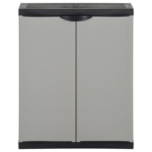 Garden Waste Cabinet Grey and Black 68x40x85 cm PP