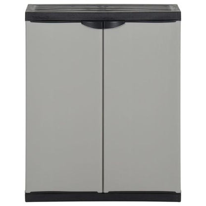 Garden Waste Cabinet Grey and Black 68x40x85 cm PP