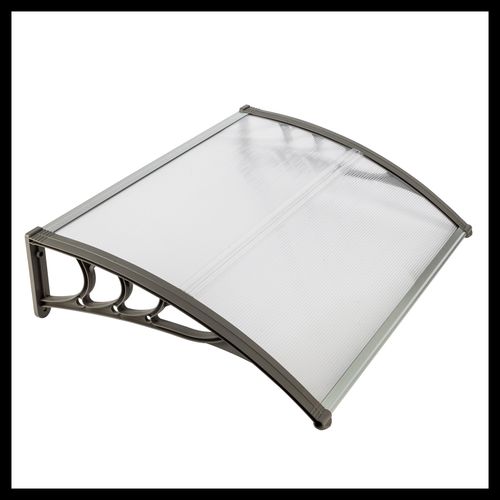 100 x 80 Household Application Door & Window Awnings Canopy White & Gray Bracket